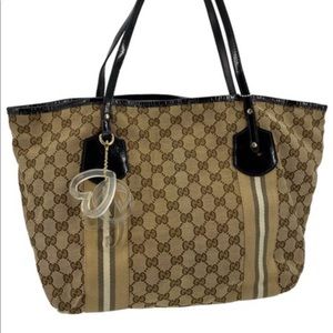 GUCCI Tote Bag 211971 Jolly Tote Sherry line GG canvas/Patent leather –